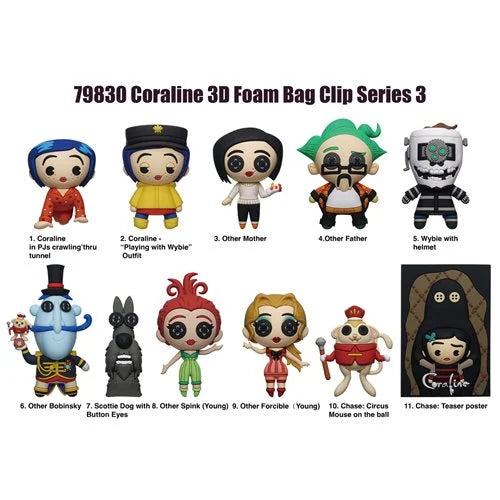 Coraline Series 3: 3D Foam Bag Clip