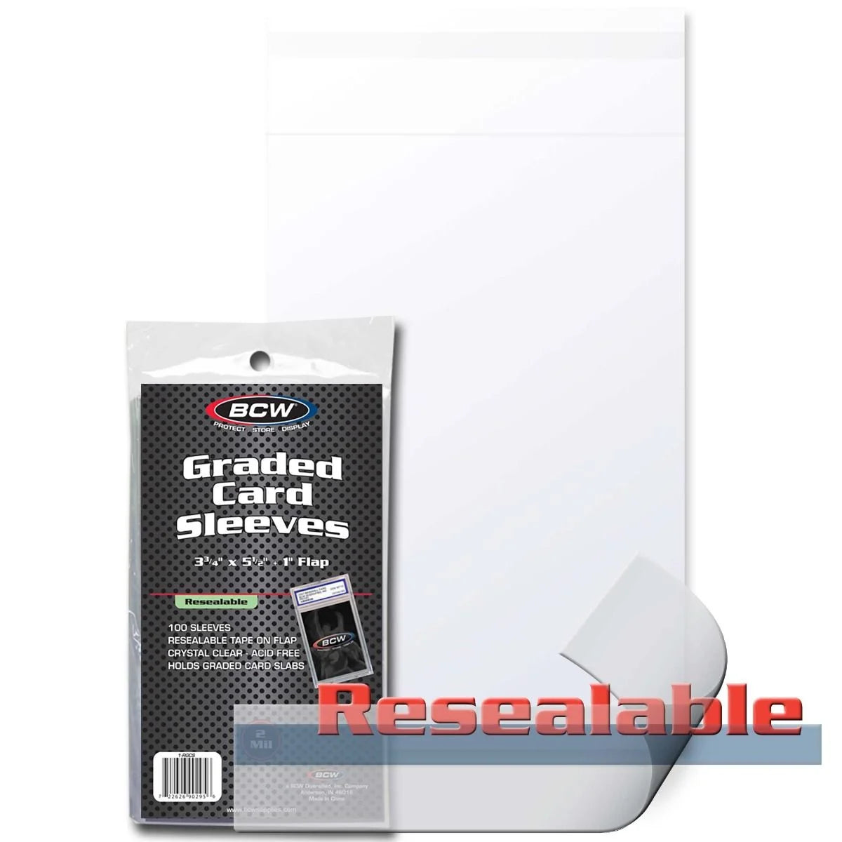 BCW Graded Card Sleeves : Resealable 100ct