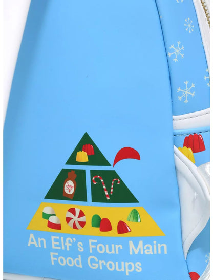 Loungefly Elf Buddy's Snowball Fight & Sweets Mini Backpack