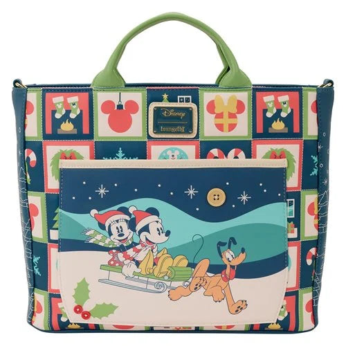 Mickey and Minnie Holiday Convertible Tote Bag