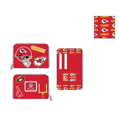 NFL Kansas City Chiefs Patches Zip-Around Wallet