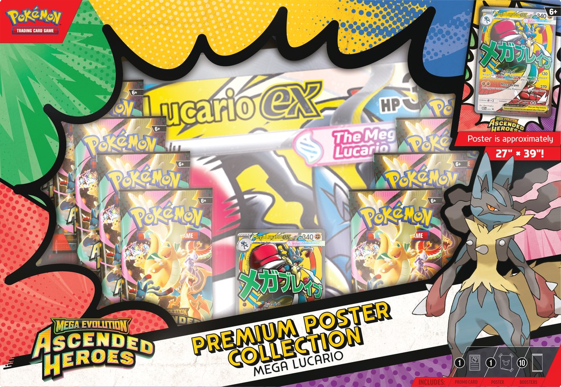 Pokemon Mega Evolutions 2.5 Ascended Heroes Poster Collection : LUCARIO