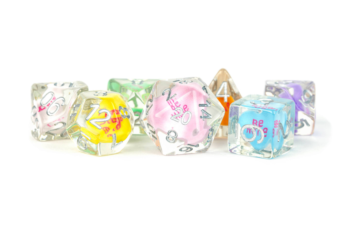 Inclusion Dice Resin: Set of 7