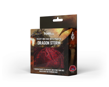 Dragon Storm Velvet Compartment Dice Bag: Red Dragon Scales