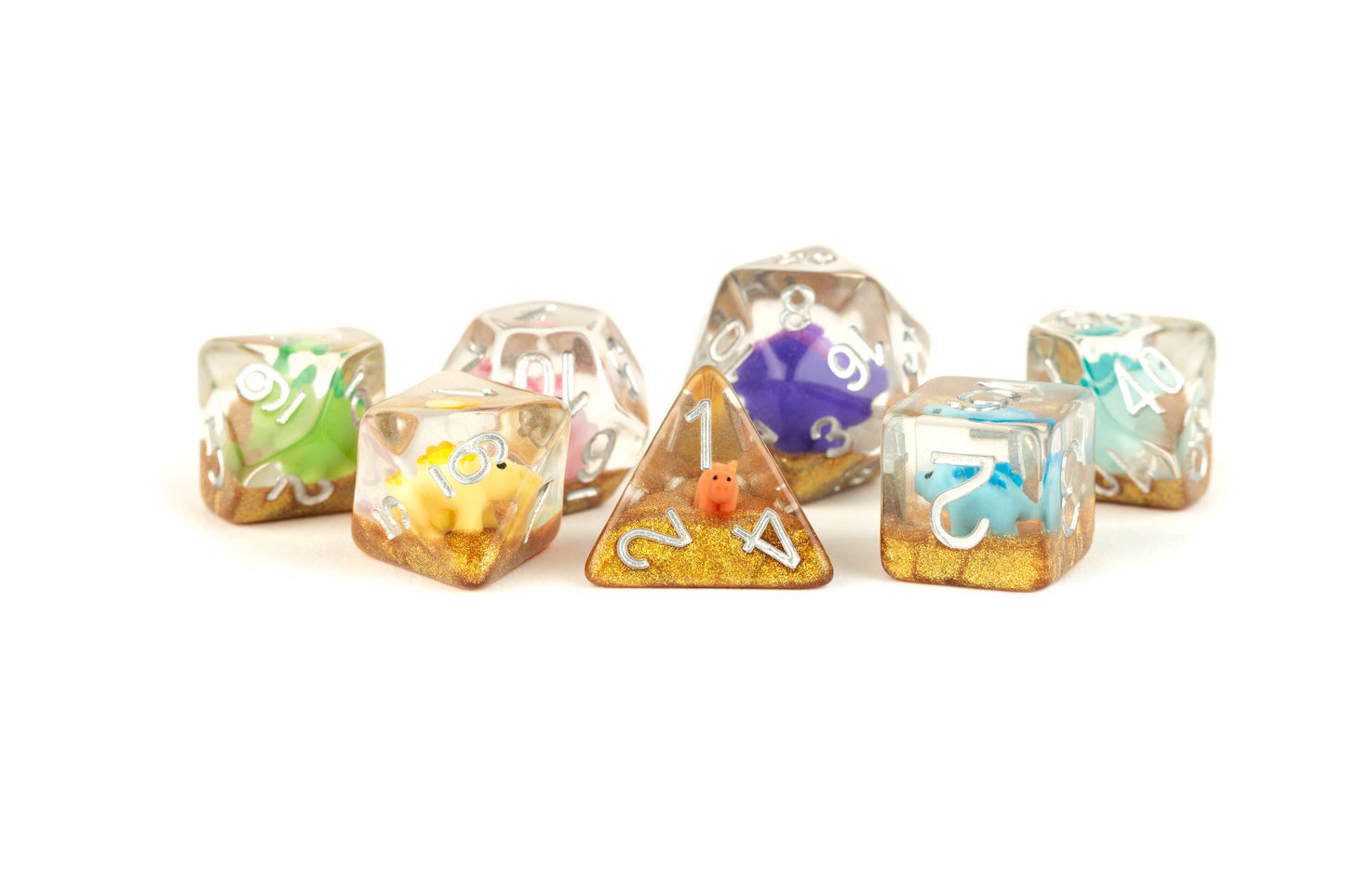 Inclusion Dice Resin: Set of 7