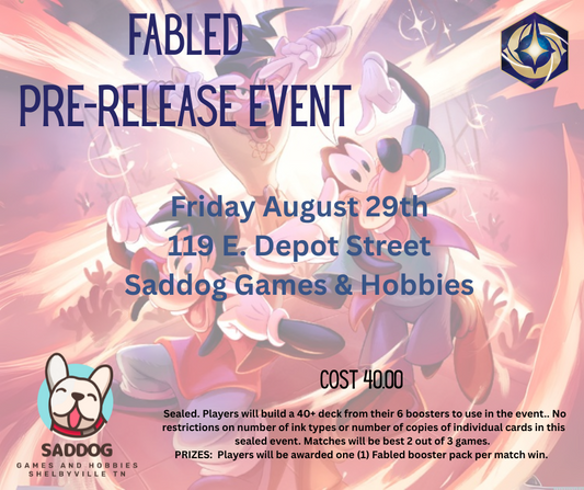 Lorcana Fabled Pre-Release event