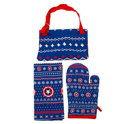 Captain America (Marvel) 3-Piece Holiday Apron & Kitchen Set